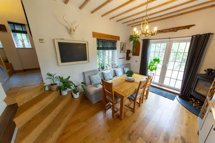 Dining room and doors to the garden