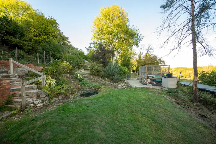 Lawn and terraced garden